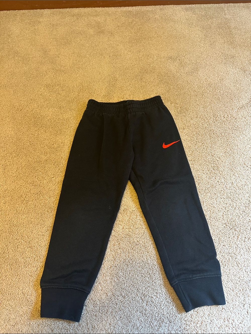 Nike Black Sweatpants with Red Swoosh for Kids